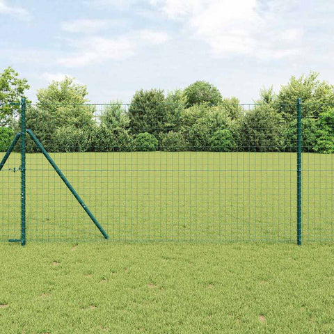 Palo della recinzione 26 pcs Verde 3.2 x 3.2 x 170 cm Acciaio