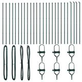 Palo della recinzione 26 pcs Verde 3.2 x 3.2 x 170 cm Acciaio