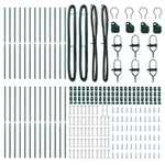 Palo della recinzione 26 pcs Verde 3.2 x 3.2 x 170 cm Acciaio