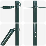 Palo della recinzione 52 pcs Verde 3.2 x 3.2 x 190 cm Acciaio