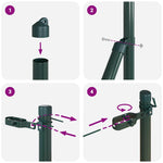 Palo della recinzione 52 pcs Verde 3.2 x 3.2 x 190 cm Acciaio