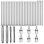 Palo della recinzione 26 pcs Argento 3.2 x 3.2 x 83.5 cm