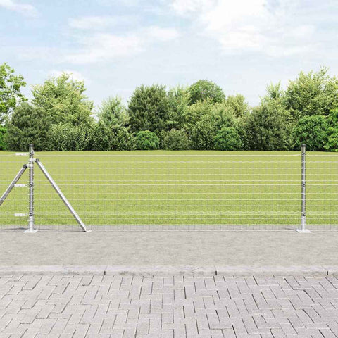 Palo della recinzione 26 pcs Argento 3.2 x 3.2 x 140 cm Acciaio