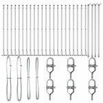 Palo della recinzione 26 pcs Argento 3.2 x 3.2 x 140 cm Acciaio