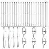 Palo della recinzione 26 pcs Argento 3.2 x 3.2 x 140 cm Acciaio