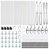 Palo della recinzione 26 pcs Argento 3.2 x 3.2 x 140 cm Acciaio