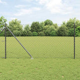 Recinzione in rete saldata con punte 10 x 1,4 m Grigio Rete