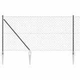 Recinzione in catena da esterno con punte 10 x 1,4 m Grigio