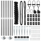 Recinzione a maglie con posti Grigio 1.4 x 10 m Acciaio