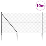 Recinzione in rete saldata con punte 10 x 1,4 m Grigio Rete