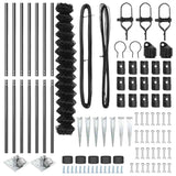 Recinzione a maglie con posti Grigio 1.5 x 10 m Acciaio