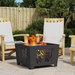 Focolare Nero 60 x 60 x 40 cm Acciaio laminato a freddo