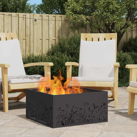 Focolare Nero 60 x 60 x 30 cm Acciaio laminato a freddo