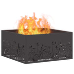 Focolare Nero 60 x 60 x 30 cm Acciaio laminato a freddo