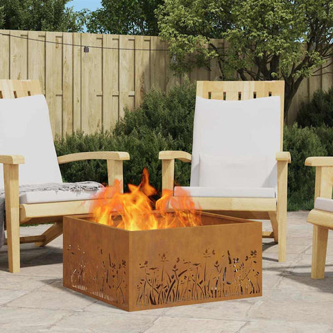 Focolare Marrone 60 x 60 x 30 cm acciaio corten