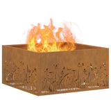 Focolare Marrone 60 x 60 x 30 cm acciaio corten