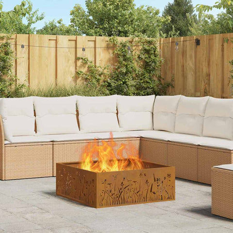 Focolare Marrone 80 x 80 x 30 cm acciaio corten