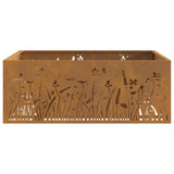 Focolare Marrone 80 x 80 x 30 cm acciaio corten