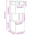 Focolare Nero 35 x 35 x 100 cm Acciaio laminato a freddo