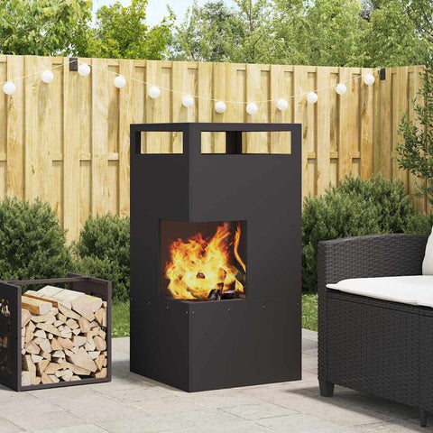 Focolare Nero 50 x 50 x 100 cm Acciaio laminato a freddo