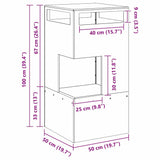 Focolare Nero 50 x 50 x 100 cm Acciaio laminato a freddo