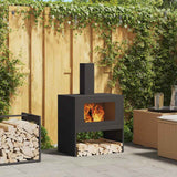 Focolare Nero 60 x 40 x 96 cm Acciaio laminato a freddo