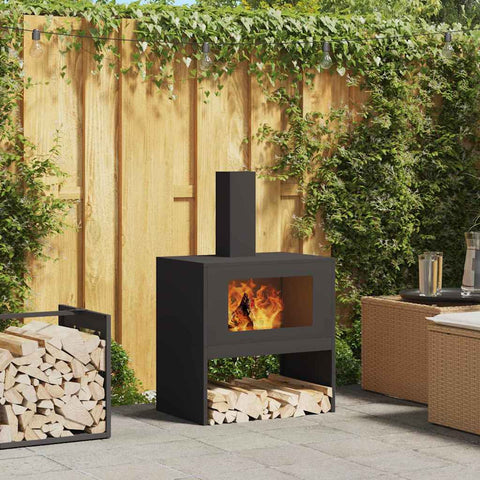 Focolare Nero 60 x 40 x 96 cm Acciaio laminato a freddo