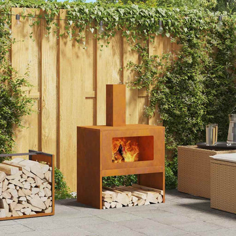 Focolare Marrone 60 x 40 x 96 cm acciaio corten