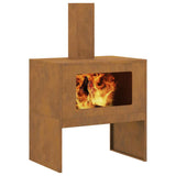 Focolare Marrone 60 x 40 x 96 cm acciaio corten