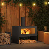 Focolare Nero 80 x 50 x 96 cm Acciaio laminato a freddo