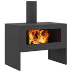 Focolare Nero 80 x 50 x 96 cm Acciaio laminato a freddo