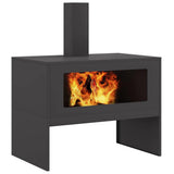 Focolare Nero 80 x 50 x 96 cm Acciaio laminato a freddo