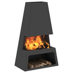 Focolare Nero 60 x 35 x 100 cm Acciaio laminato a freddo