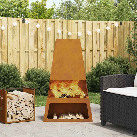 Focolare Marrone 60 x 35 x 100 cm acciaio corten