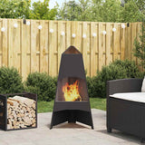 Focolare Nero 50 x 50 x 95 cm Acciaio laminato a freddo
