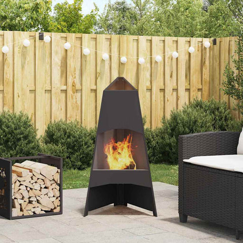 Focolare Nero 50 x 50 x 95 cm Acciaio laminato a freddo