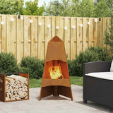 Focolare Marrone 50 x 50 x 95 cm acciaio corten