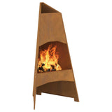 Focolare Marrone 50 x 50 x 95 cm acciaio corten
