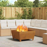 Focolare Marrone 80 x 80 x 43 cm acciaio corten