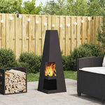 Focolare Nero 35 x 35 x 100 cm Acciaio laminato a freddo
