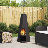 Focolare Nero 35 x 35 x 100 cm Acciaio laminato a freddo