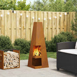 Focolare Marrone 35 x 35 x 100 cm acciaio corten