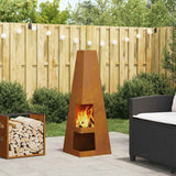 Focolare Marrone 35 x 35 x 100 cm acciaio corten