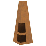 Focolare Marrone 35 x 35 x 100 cm acciaio corten