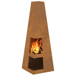 Focolare Marrone 35 x 35 x 100 cm acciaio corten