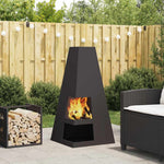 Focolare Nero 50 x 50 x 100 cm Acciaio laminato a freddo