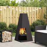 Focolare Nero 50 x 50 x 100 cm Acciaio laminato a freddo
