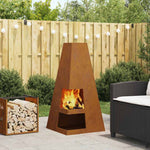 Focolare Marrone 50 x 50 x 100 cm acciaio corten