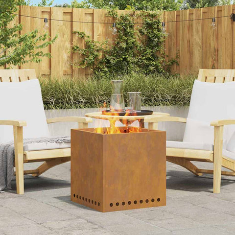 Focolare Marrone 48 x 48 x 50 cm acciaio corten