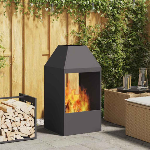 Focolare Nero 50 x 50 x 100 cm Acciaio laminato a freddo